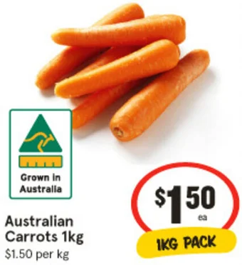 IGA Australian Carrots 1kg offer
