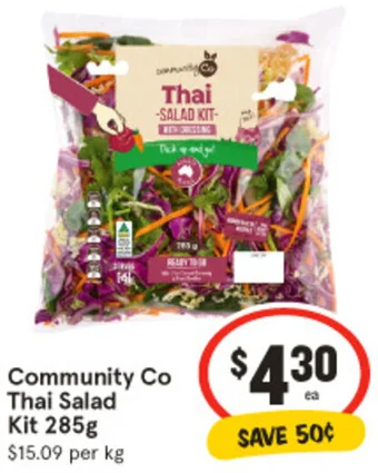 IGA Community Co Thai Salad Kit 285g offer