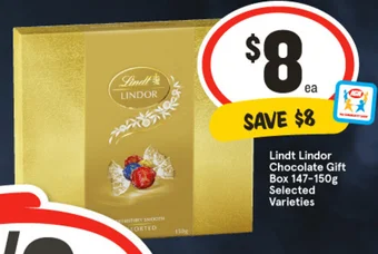 IGA Lindt Lindor Chocolate Gift Box 147-150g offer