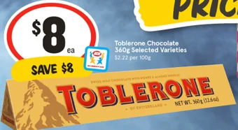IGA Toblerone Chocolate 360g offer