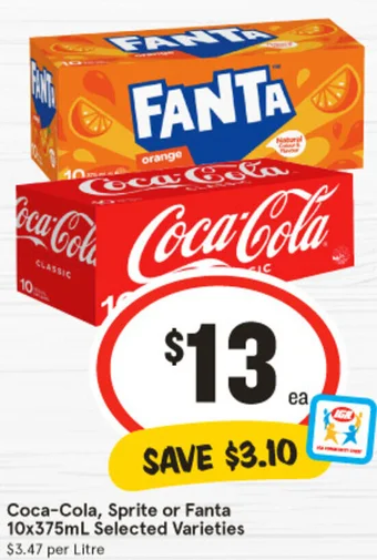 IGA Coca-Cola, Sprite or Fanta 10x375mL offer