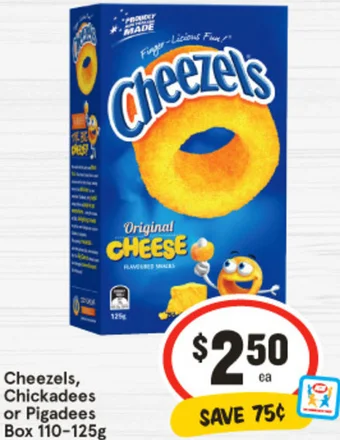 Cheezels, Chickadees or Pigadees Box 110-125g