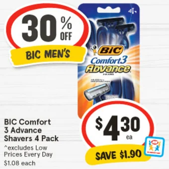 BIC Comfort 3 Advance Shavers 4 Pack