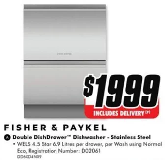 The Good Guys FISHER & PAYKEL Double DishDrawer Dishwasher - Stainless Steel offer