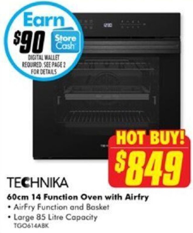 TECHNIKA 60cm 14 Function Oven with Airfry offer at The Good Guys