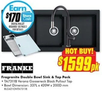 Fragranite Double Bowl Sink & Tap Pack