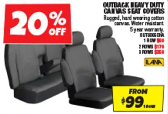 Autobarn OUTBACK HEAVY DUTY CANVAS SEAT COVERS offer