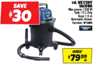 Autobarn 15L WET/DRY VACUUM offer