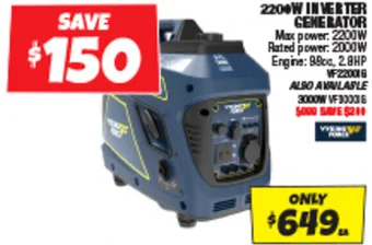Autobarn 2200W INVERTER GENERATOR offer