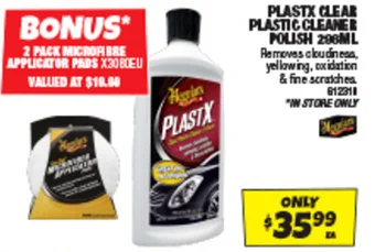 Autobarn PLASTX CLEAR PLASTIC CLEANER POLISH 200ML offer