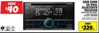 Autobarn 2DIN 200W CD DUAL BLUETOOTH RECEIVER offer