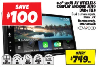 Autobarn 6.8 200W AV WIRELESS CARPLAY ANDROID AUTO DAB+ REC offer