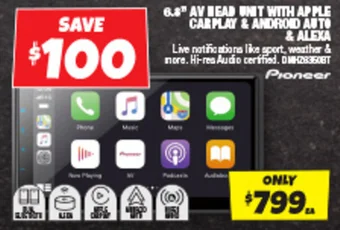 Autobarn 6.8 AV HEAD UNIT WITH APPLE CARPLAY & ANDROID AUTO & ALEXA offer