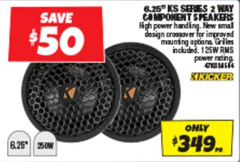 Autobarn 6.26 KS SERIES 2 WAY COMPONENT SPEAKERS offer