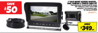 Autobarn 7 DAS MOUNT REVERSE MONITOR - DUAL CAMERAS & TRAILER CABLE KIT offer