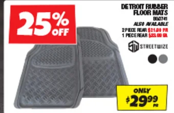 Autobarn DETROIT RUBBER FLOOR MATS offer