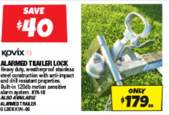 Autobarn ALARMED TRAILER LOCK offer