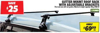 GUTTER MOUNT ROOF RACK WITH ADJUSTABLE BRACKETS