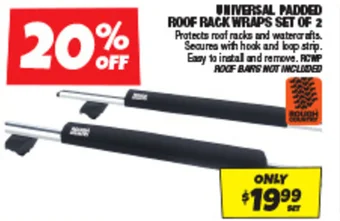 Autobarn UNIVERSAL PADDED ROOF RACK WRAPS SET OF 2 offer