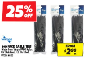Autobarn 100 PACK CABLE TIES offer