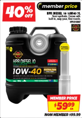 Autobarn HPR DIESEL 10 10W40 7L offer