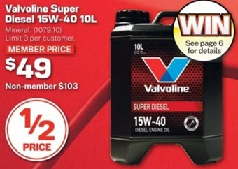 Repco Valvoline Super Diesel 15W-40 10L offer
