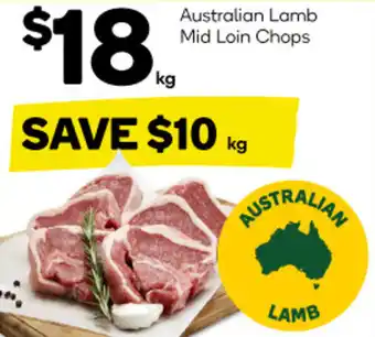 Woolworths Australian Lamb Mid Loin Chops offer
