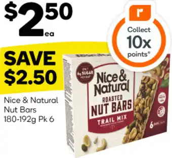 Woolworths Nice & Natural Nut Bars 180-192g Pk 6 offer
