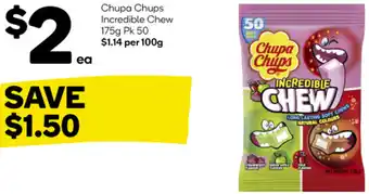 Woolworths Chupa Chups Incredible Chew 175g Pk 50 offer