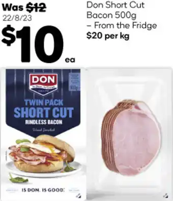 Woolworths Don Short Cut Bacon 500g offer