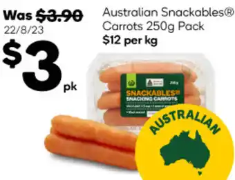 Woolworths Australian Snackables Carrots 250g Pack offer