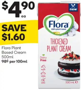 Woolworths Flora Plant Based Cream 500ml offer