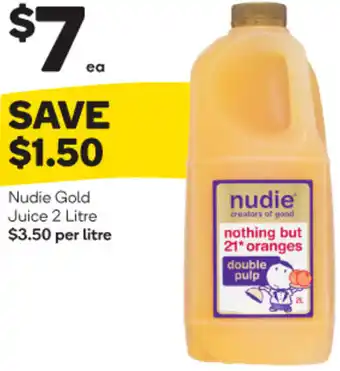 Woolworths Nudie Gold Juice 2 Litre offer