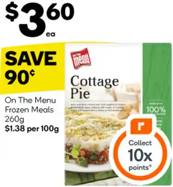On The Menu Frozen Meals 260g