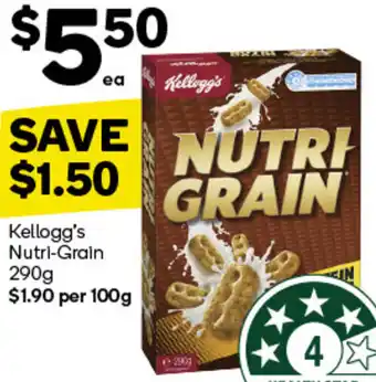 Woolworths Kellogg's Nutri-Grain 290g offer