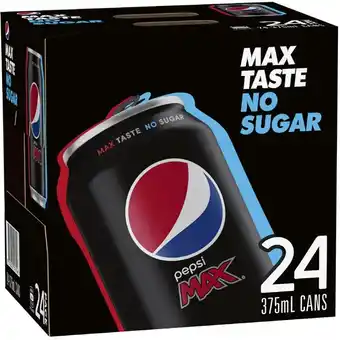 IGA Pepsi, solo or schweppes 24x375ml selected varieties offer