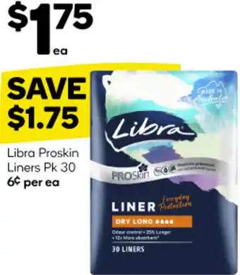 Woolworths Libra Proskin Liners Pk 30 offer