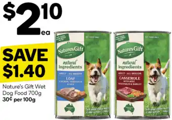 Woolworths Nature's Gift Wet Dog Food 700g offer