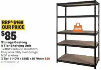 Mitre 10 Storage Geelong 5 Tier Shelving Unit offer