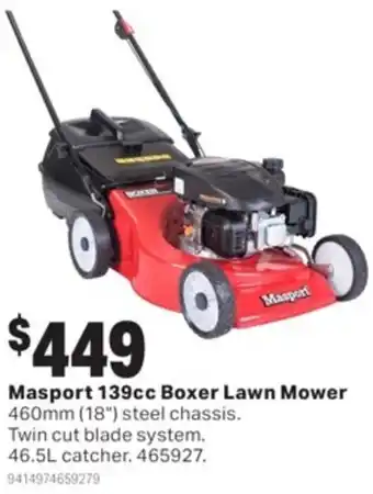 Mitre 10 Masport 139cc Boxer Lawn Mower offer