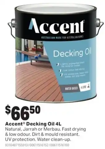 Mitre 10 Accent Decking Oil 4L offer
