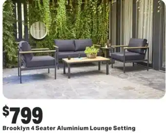 Brooklyn 4 Seater Aluminium Lounge Setting