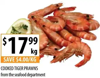 Supabarn COOKED TIGER PRAWNS offer