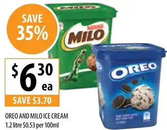 Supabarn OREO AND MILO ICE CREAM 1.2 litre offer
