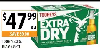 Supabarn TOOHEYS EXTRA DRY 24 x 345ml offer