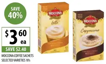 Supabarn MOCCONA COFFEE SACHETS SELECTED VARIETIES 10's offer