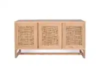 LivingStyles Clovelly American Oak Timber 3 Door Sideboard, 140cm offer