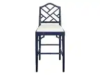 LivingStyles Chippendale Mahogany Timber Counter Stool, Navy offer
