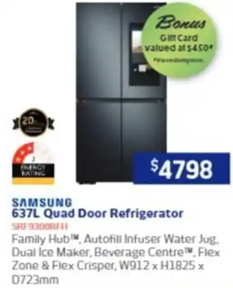 Retravision 637L Quad Door Refrigerator offer
