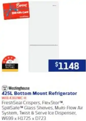 Retravision 425L Bottom Mount Refrigerator offer